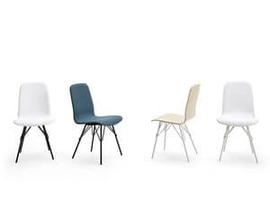 Senia Stuhl, Moderne Sessel, Sockel aus lackiertem Stahl, fr Bar und Zuhause