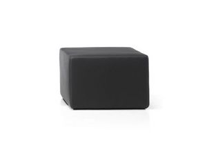 Cube e, Quadratischer Pouf aus Leder
