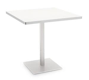 Kilo, Quadratischen Tisch mit Stahlgestell und Platte aus Melamin