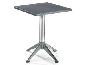 Table 60x60 cod. 20/BG4A, Quadratischen Tisch mit 4-Fuß-Aluminium-Basis