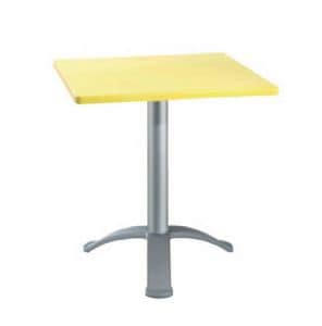 Table 72x72 cod. 06/BG3, Bar quadratischen Tisch, Sockel mit drei Fe in Aluminium