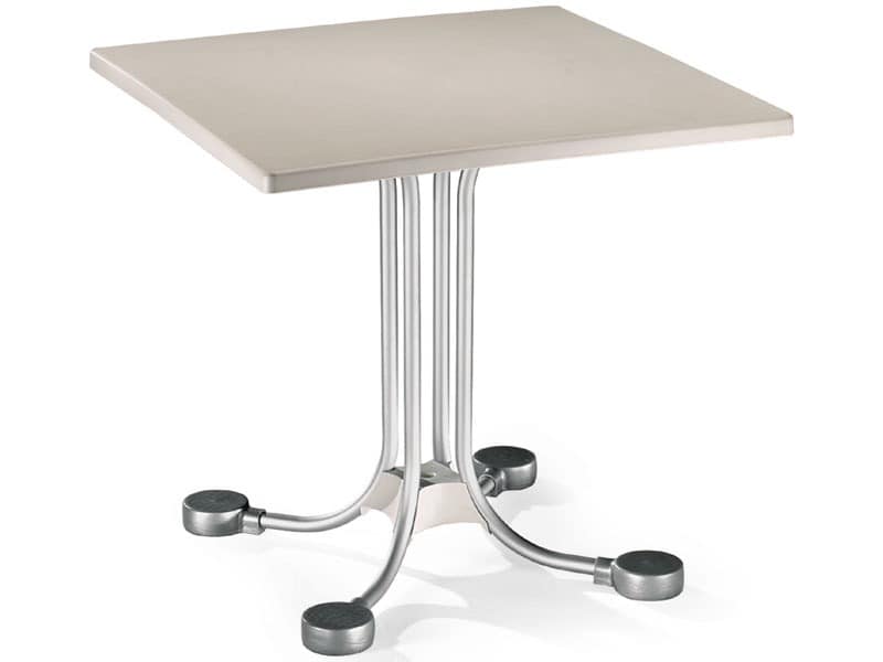 Table 80x80 cod. 23, Bar quadratischen Tisch mit Aluminiumgegengewichte