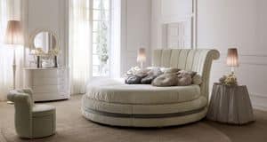 Luxury 5200 Bett, Luxus rundes Bett, in Leder oder Stoff bezogen, fr Hotelsuiten