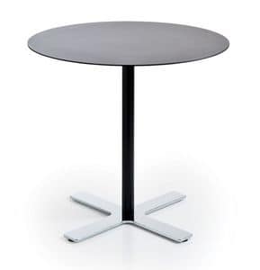 Incrocio H73 R, Runder Tisch mit Metallrahmen und Laminat, fr Cafes
