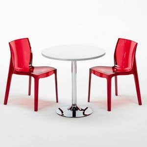 Sthlen und stapelbar Tisch - SET2SGHOST, Runden Tisch mit transparenten Sthlen, fr Bars und Hotels