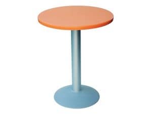 Table Ø 60 cod. 04/BT, Kleiner runder Tisch mit rundem Fuß aus Aluminium