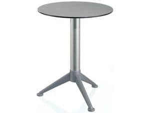 Table Ø 60 cod. 07/BG3A, Kleiner runder Tisch mit Tischplatte aus Alusystem
