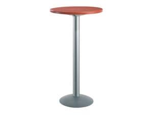 Table Ø 60 h 110 cod. 08/BT, Hoch runden Tisch für Bars, Polymer oben