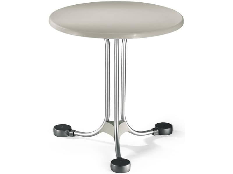 Table Ø 72 cod. 02, Runder Tisch für Außenbilanzen aus Aluminium