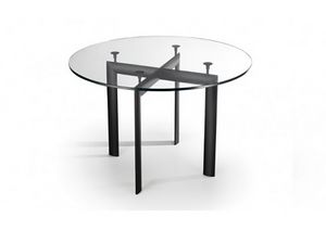 528, Tisch mit runder Glasplatte