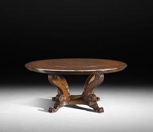Art. 805/LSNO Tisch, Runder Tisch mit lazy susan, Renaissance-Stil