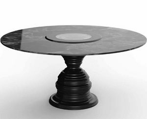 Frames Art. T12, Runder Tisch mit schwarzer Marmorplatte