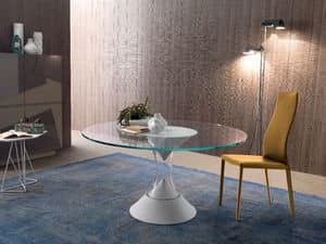 Lucas 542+022, Tisch mit runder Platte, aus lackiertem Kunststoff, zum Hotel