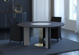 Moon round Tisch, Runder Tisch mit edlen Materialien