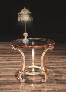 POISSY tisch 8681T, Lampen-Tisch, mit runder Glasplatte fr Wohnzimmer