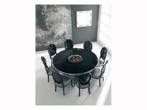 SENSUAL, Glnzend schwarz lackierten Tisch, mit Blattsilber Details
