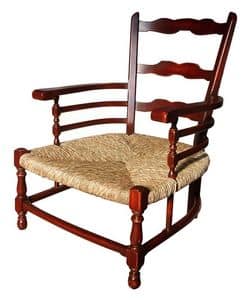 Victoire BR.0252, Provencal lackierte Sessel mit Armlehnen, Sitzflche, fr die rustikalen Umgebungen