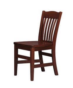 218, Rustikalen Stuhl, Rückenlehne in vertikalen Lamellen lackiert