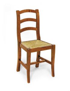 Art.107, Rustikaler Stuhl aus Holz und Stroh