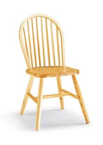 S/146 Windsor Stuhl, Rustikaler Stuhl komplett aus Kiefer, mit senkrechten Latten