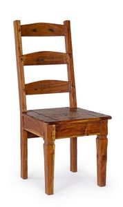 Stuhl Chateaux, Rustikaler Stuhl aus Akazienholz