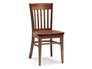 Zurigo, Stuhl ganz aus Holz mit rechteckigem Rckenlehne aus