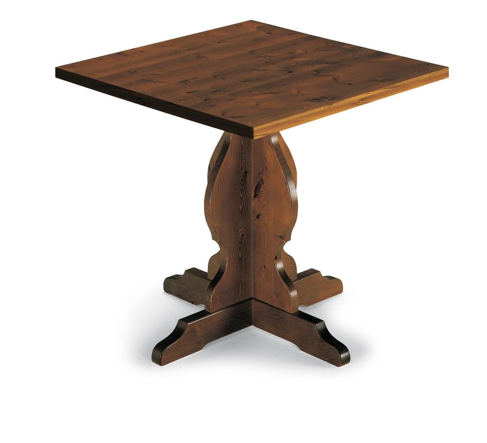 T/410, Rustikalen Tisch aus massivem Holz, für die Küche