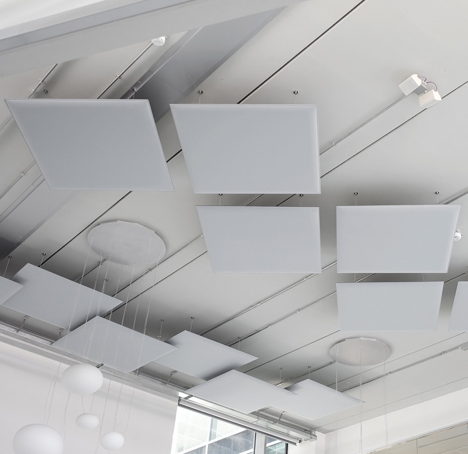 Oversize ceiling, Schallabsorbierende Deckenplatten