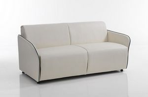 Art. 30112 Doppelschlafsofa mit schmalen Armlehnen, Bequemes Schlafsofa mit Bezug aus Kunstleder oder Stoff