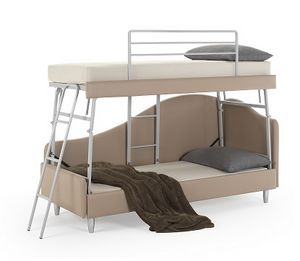 Art. 30234 Etagenbettsofa aus Kunstleder, Platzsparendes Schlafsofa, umwandelbar in ein Etagenbett