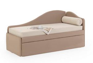 Art. 30236 Klassisches Tagesbett aus Kunstleder mit ausziehbarem Bett, Dormeuse mit ausziehbarem Bett