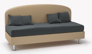 Art. 30693 Einzelschlafsofa mit R�ckenlehne aus Kunstleder, Feuerfestes Sofa aus �ko-Leder, nutzbar als Einzelbett