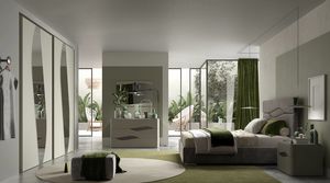 Leaf corda, Schlafzimmermöbel mit klarem und geradlinigem Design