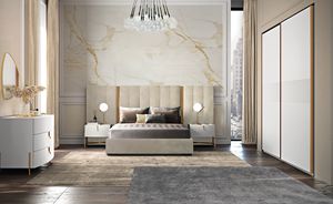 Prestige bianco, Moderne, wei lackierte Schlafzimmermbel