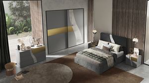 Wave titanio, Moderne Möbel für Schlafzimmer mit Doppelbett
