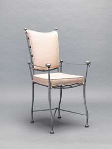 INTRECCIO GF4004CH-A, Outdoor-Stuhl aus Stahl mit Armlehnen