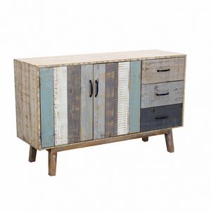 Anrichte 2A 3C Colored, Kiefernholz -Sideboard mit Tren und Schubladen