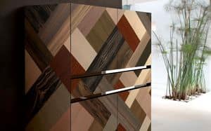 ATHENA QUADRA PW45, Handmade Sideboard, hochwertige Holzeinlagen, geeignet für elegante Wohnbereich