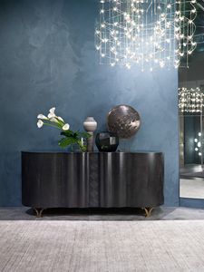 CR62B Mistral Sideboard, Hohes Sideboard in dunklem Fregé Sycomoro