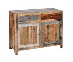 Credenza 2A 2C Brest, Sideboard aus recyceltem massivem Holz