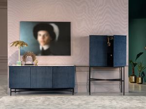 EXTRO, Sideboard mit Samttren und Platte aus Feinsteinzeug
