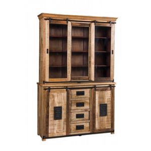 Schrank 4A 4C Newport, Schrank mit Ausstellungsschrank, Schiebetren