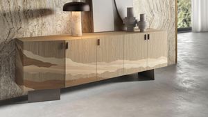 Tara Anrichte, Sideboard mit klaren Linien und geformten Einlagen