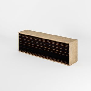 Tholos Sideboard Art. ET0101, Sideboard aus Ebenholz und bronziertem Holz