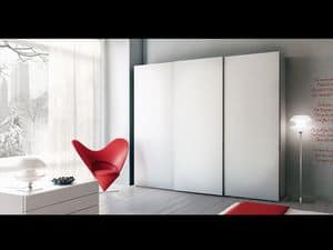 Schrank Zen 01, Kleiderschrank mit Schiebetüren, für Hotels und Büros