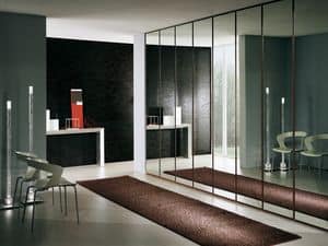 Schrank Idra poliertem Glas 23, Modularer Schrank bedeckt mit Spiegeln, elegant und robust