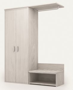 Art. 30327 Zweit�riger Kleiderschrank mit offener Kleiderstange, Kleiderschrank mit Fl�gelt�ren, f�r Hotels und Beherbergungsbetriebe