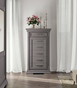 Art. 92220, Hohe Kommode aus matt lackiertem Holz
