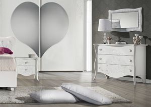 Ilary Schlafzimmer Schubladen, Kommode und Nachttische mit Swarosky verziert
