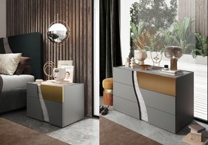 Wave titanio Schlafzimmer Schubladen, Kommode und Nachttisch mit raffiniertem Design